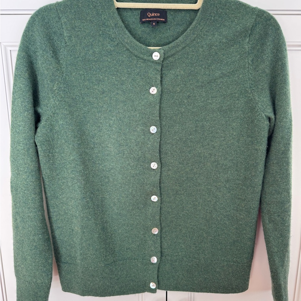 Quince Classic Green Cardigan